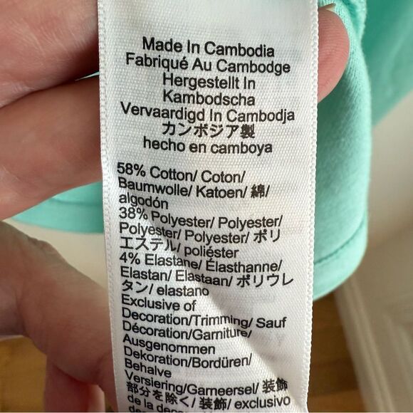 J Crew Mint Green Short Sleeve Polo T-shirt Dress Size Medium - Picture 6 of 7